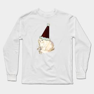 Santa Hat Meme Cat Long Sleeve T-Shirt